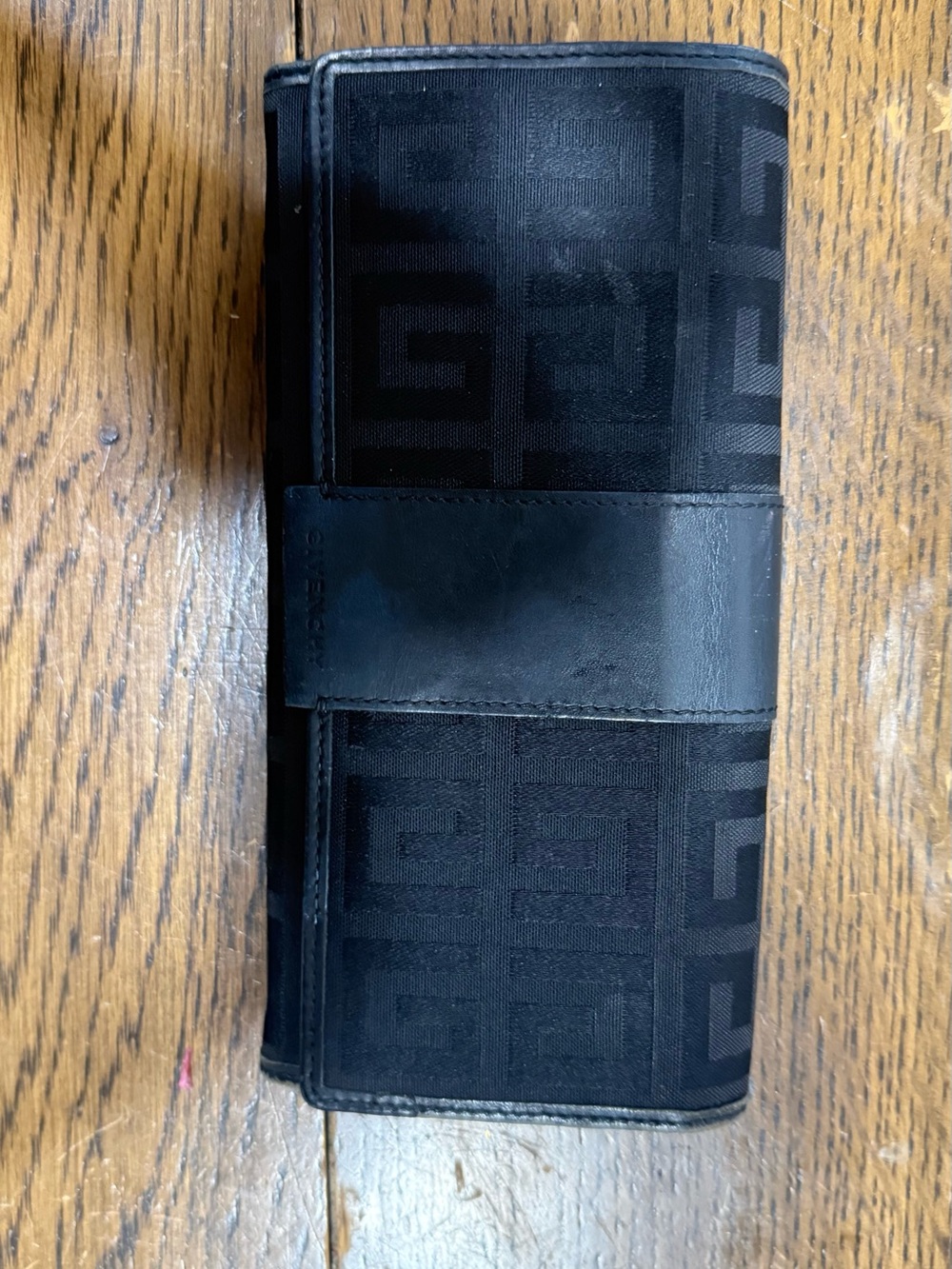 Givenchy Black Signature Pattern Continental Wallet